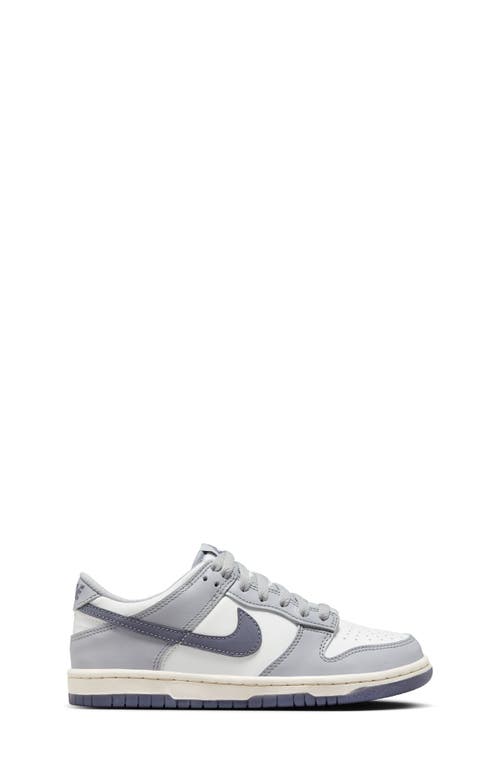 Nike Kids' Dunk Low Basketball Sneaker In White/carbon/wolf Grey