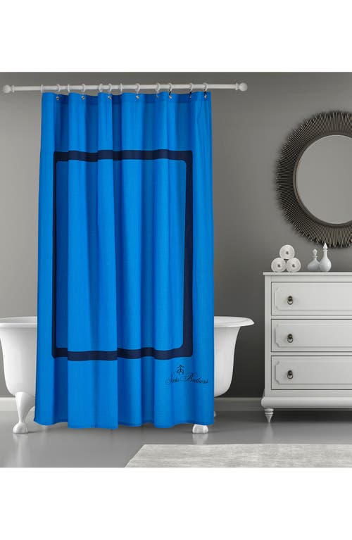 Brooks Brothers Contrast Frame Shower Curtain In Royal Blue
