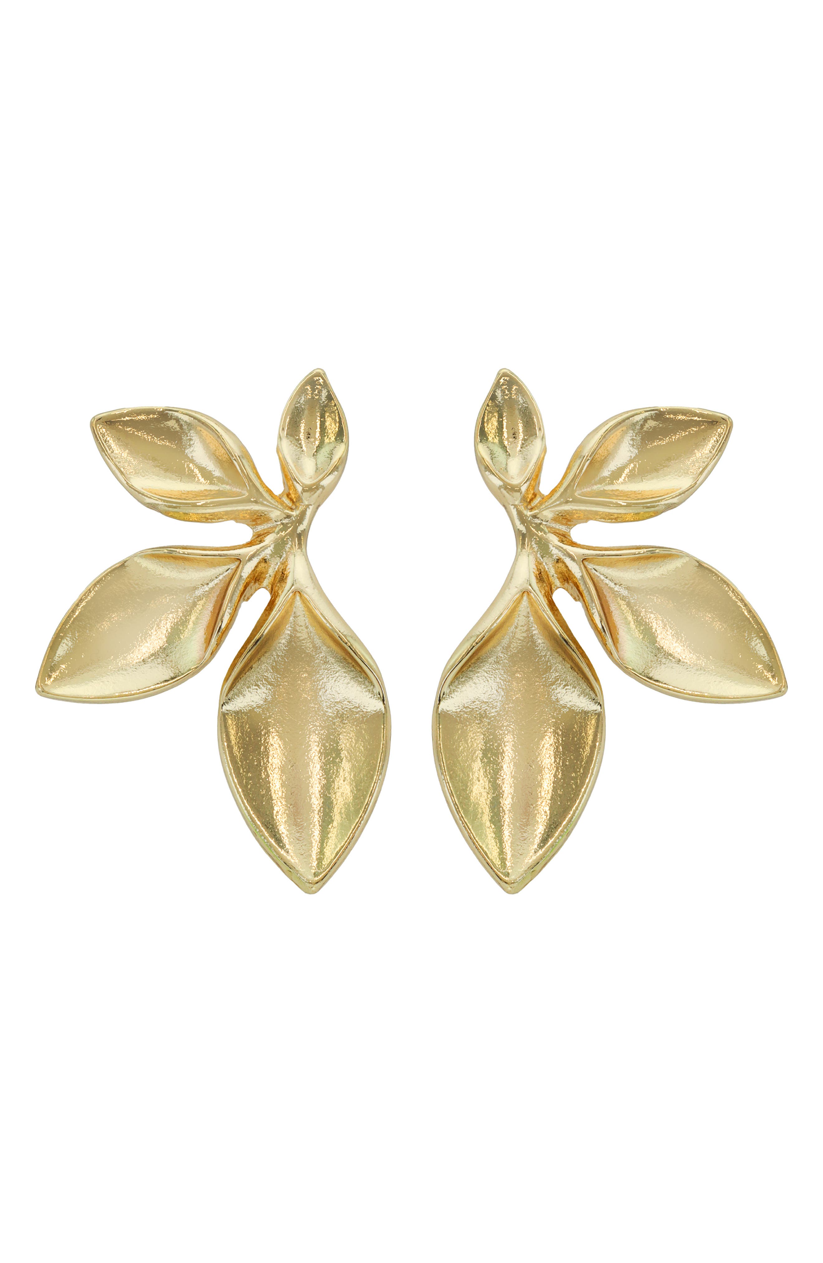 Panacea Leaf Drop Earrings in Gold Cover