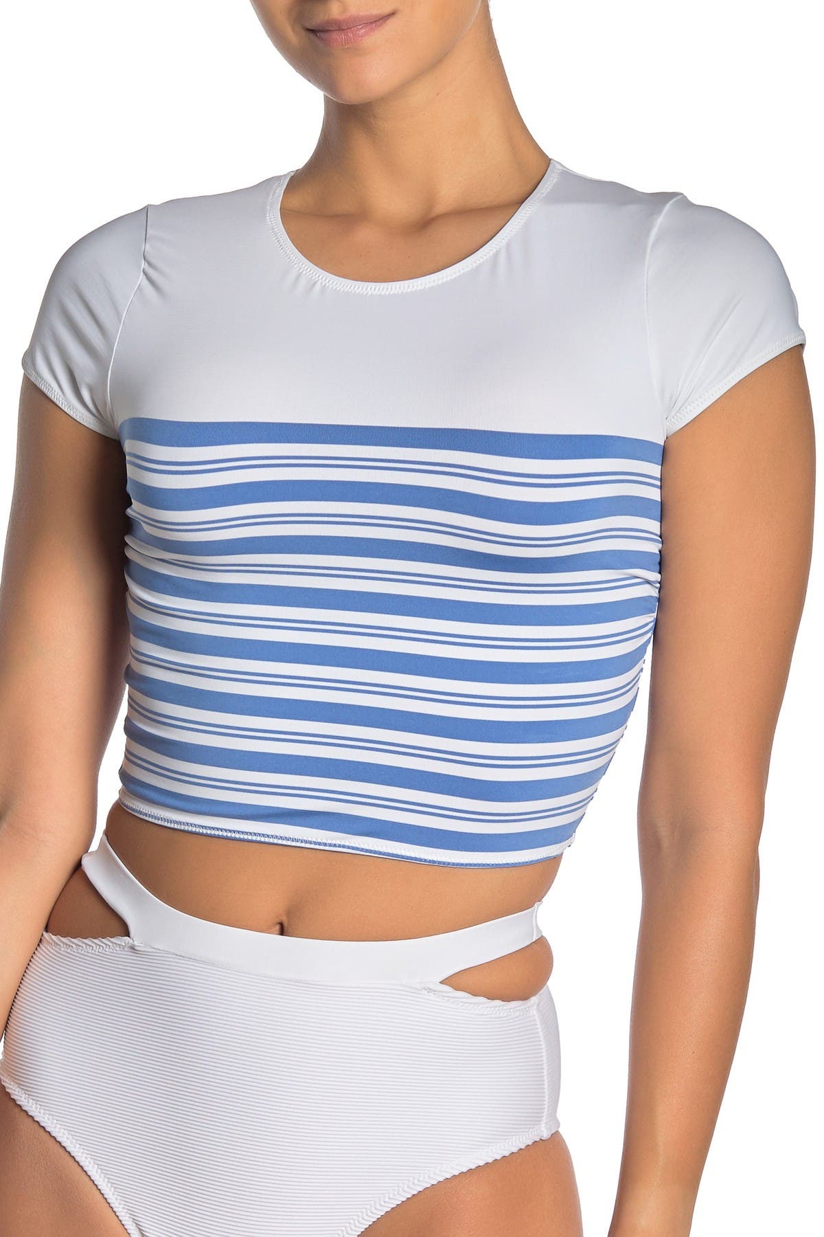 cap sleeve crop bikini top