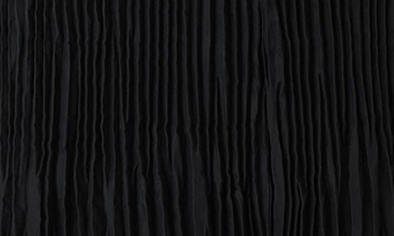 Shop Eileen Fisher Pleated Silk Midi Skirt In Black