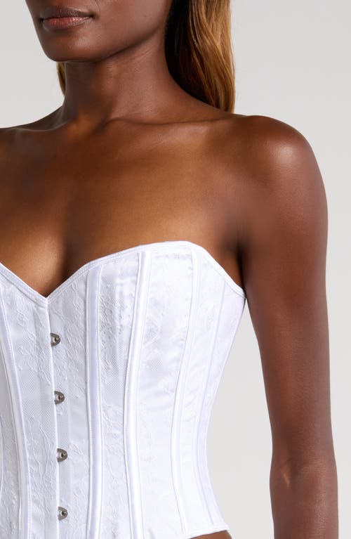 Coquette Lace Overlay Corset In White