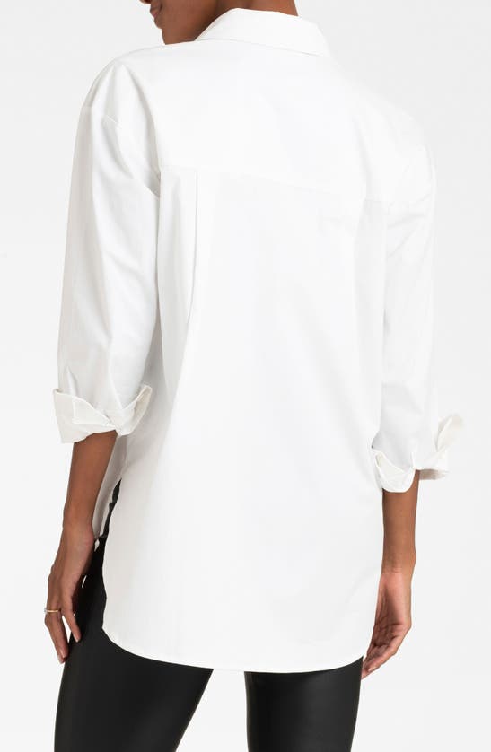 Shop Seraphine Button-up Cotton Maternity Shirt In White
