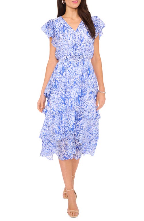 Vince Camuto Tiered Midi Dress Ultra White at Nordstrom,