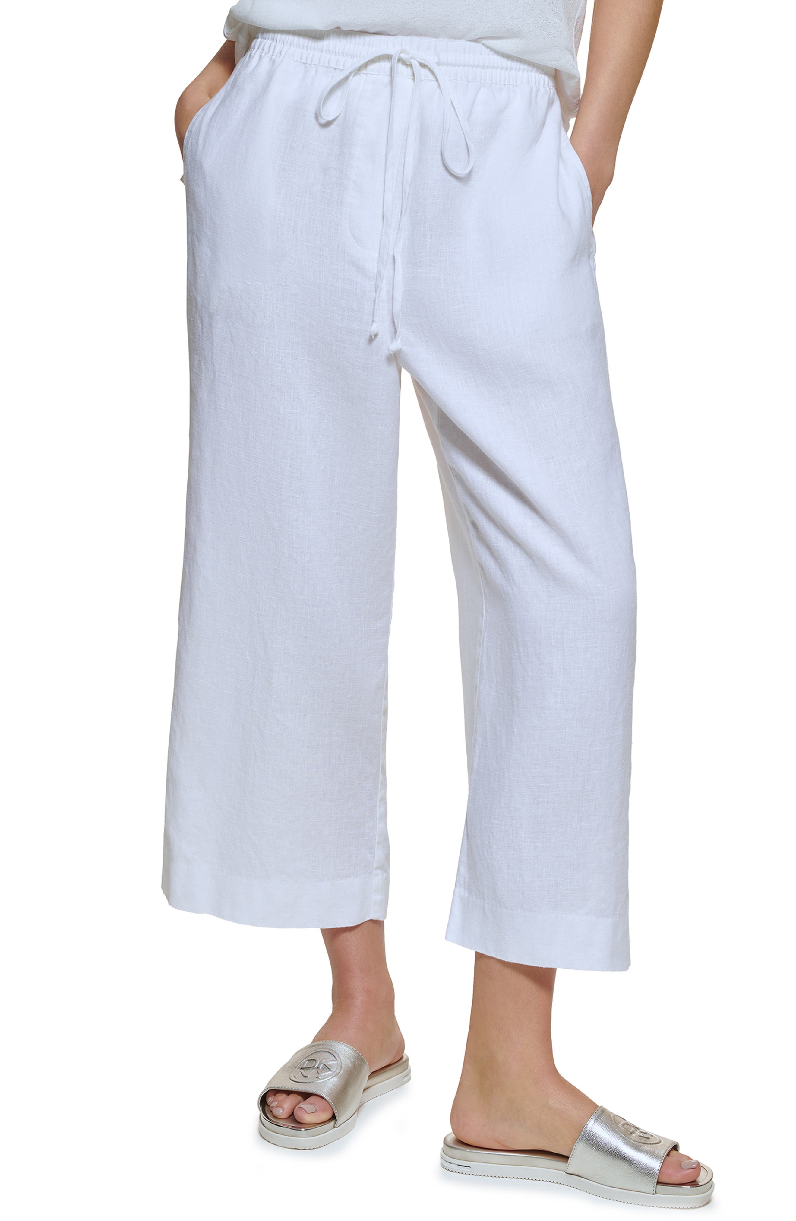 Women's White Cropped \u0026 Capri Pants 
