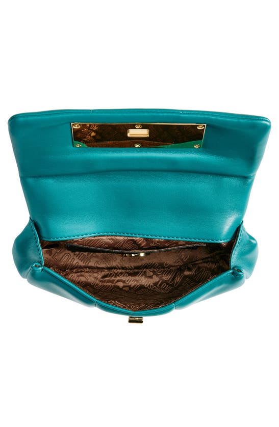 Shop Love Moschino Quilted Faux Leather Shoulder Bag In Green