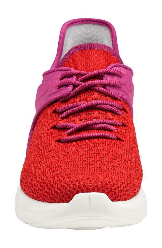 Johnston & Murphy Activate Water Resistant Slip-on Sneaker In Red Knit/ Magenta Nylon