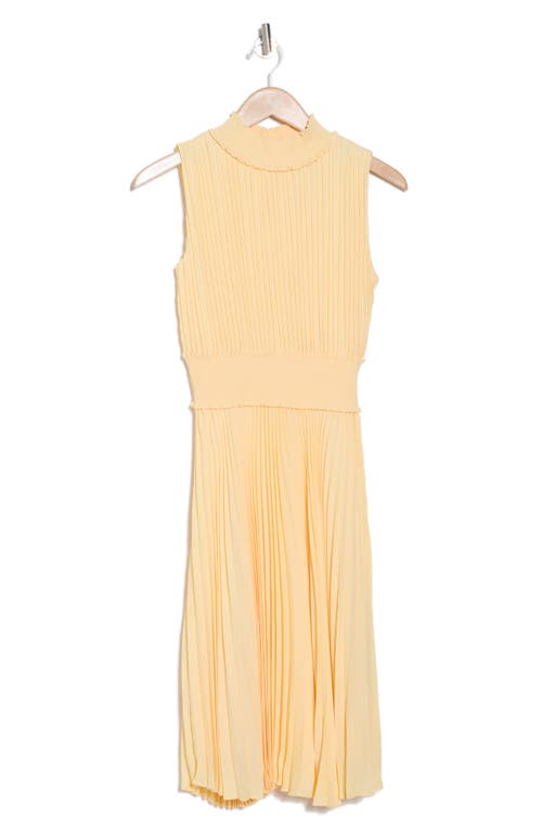 Shop Nanette Lepore Nanette  Solid Pleated Dress In Pale Daffodil