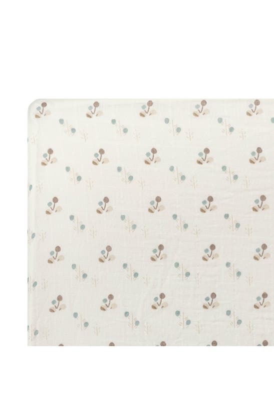 Shop Crane Baby Avery Print Organic Cotton Muslin Fitted Crib Sheet In Poppy Flower