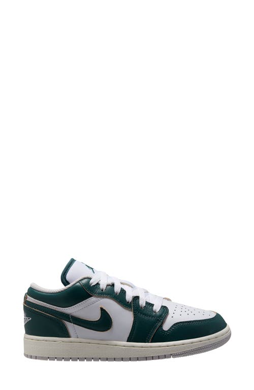 Air Jordan 1 Low Sneaker in Green/Green/White/Sail 