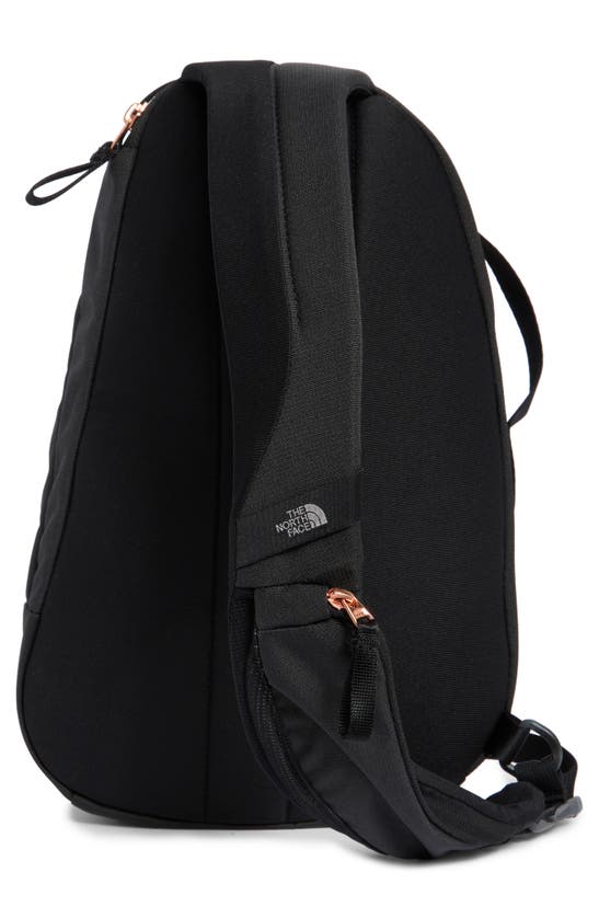 Shop The North Face Isabella Water Repellent Sling Bag In Black Light Heather/coral