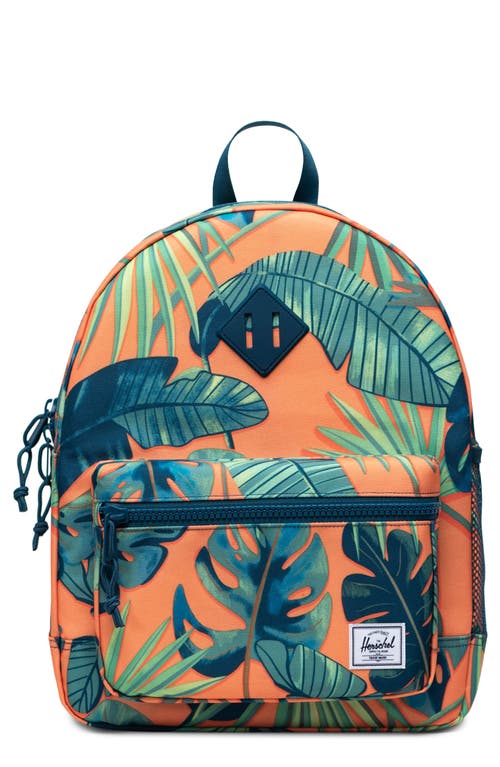 Kids' Heritage Youth Backpack in Tangerine Palm Leaves