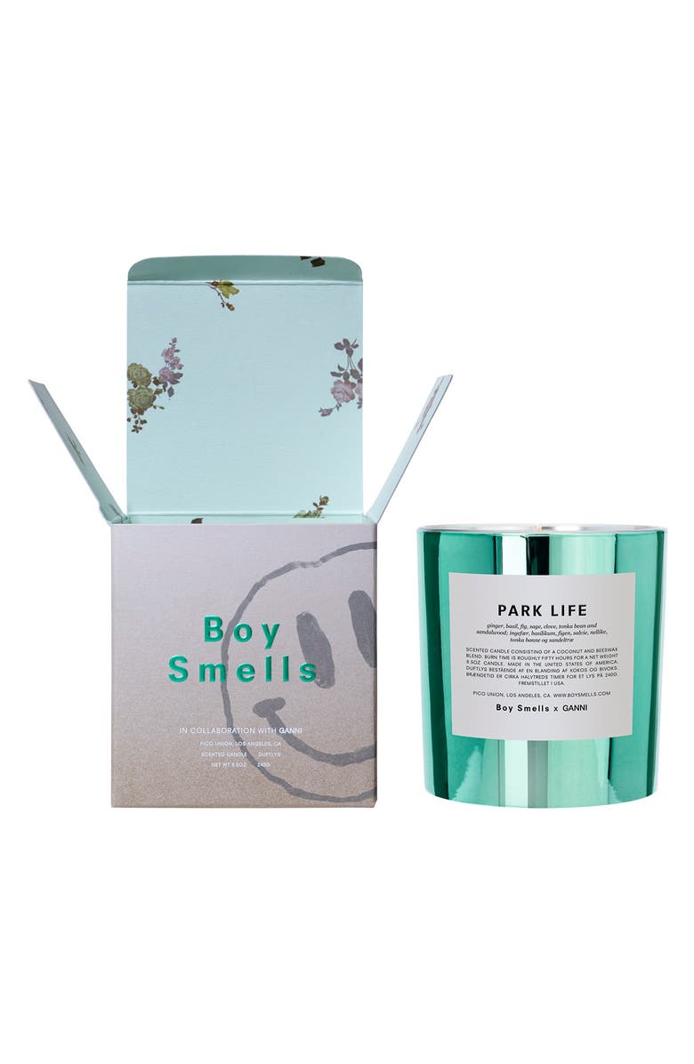 BOY SMELLS x Ganni Park Life Scented Candle, Main, color, GREEN