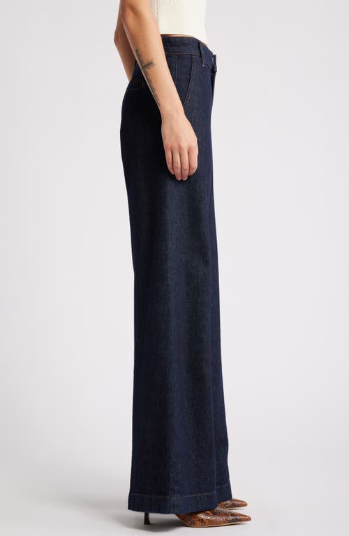 Shop Frame Darted Wide Leg Jeans In Rinse