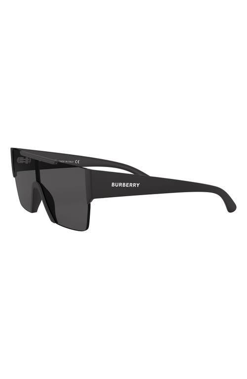 Shop Burberry 38mm Shield Sunglasses In Matte Black/grey