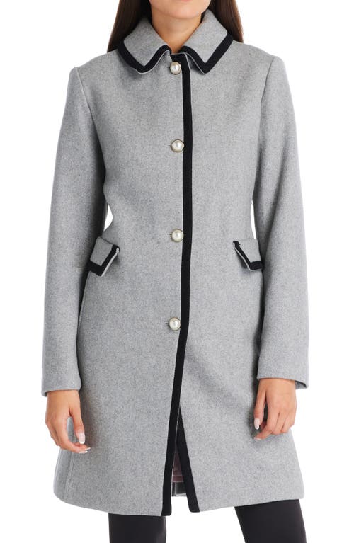 kate spade new york a-line wool blend coat in Heather Grey