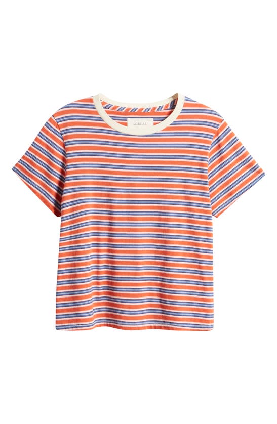 Shop The Great The Little Stripe Crewneck Cotton T-shirt In Campervan Stripe