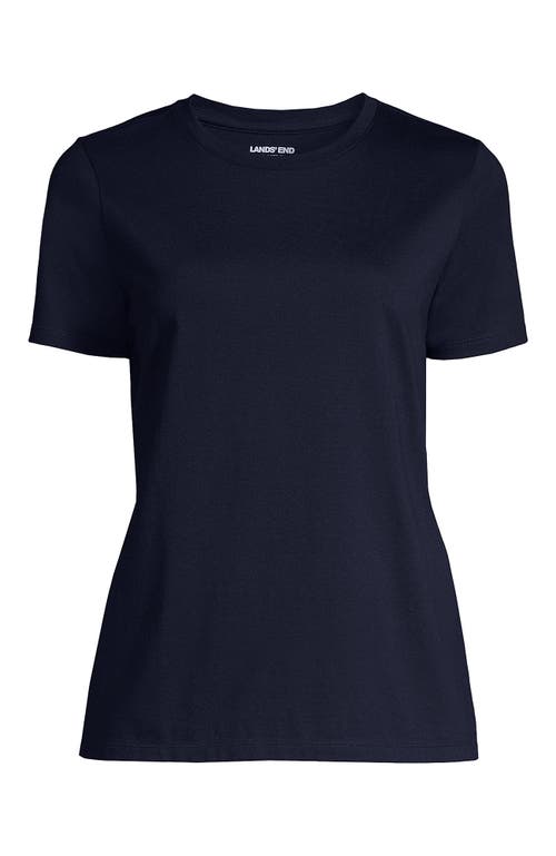 Shop Lands' End Relaxed Supima Cotton Crew Neck T-shirt In Radiant Navy