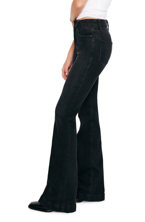 Shop Good American Good Legs Flare Jeans In Black265