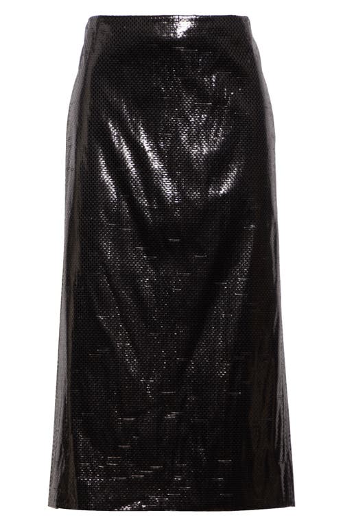 Shop Alexander Mcqueen Silk Blend Midi Pencil Skirt In Black