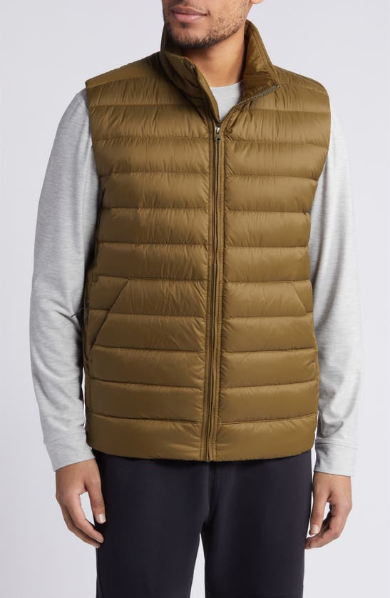 Shop Reigning Champ Water Repellent 750 Fill Power Down Vest In Olive