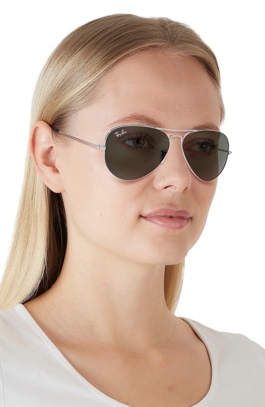 Ray Ban Original 54mm Aviator Sunglasses In Silver Mirror