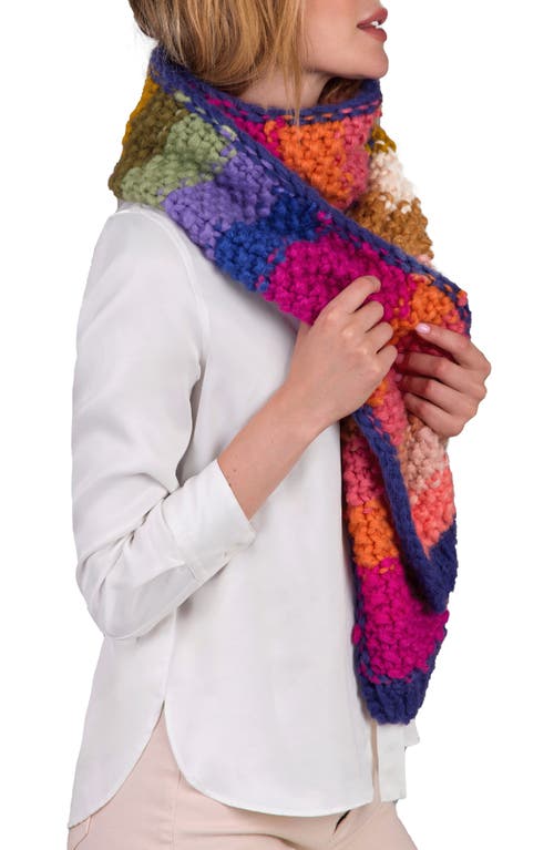 Saachi Mayflower Rainbow Knit Scarf In Multi