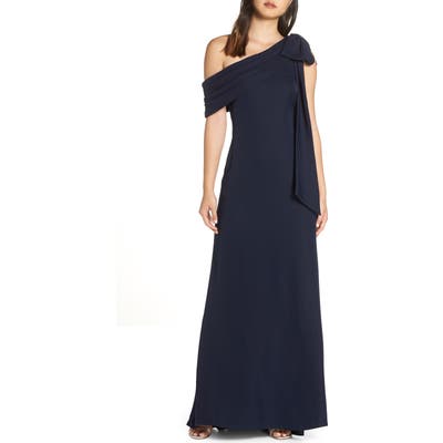 Tadashi Shoji Crepe Gown, Blue
