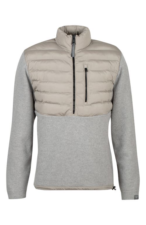 Tumas Half Zip Hybrid Jacket in Light Grey