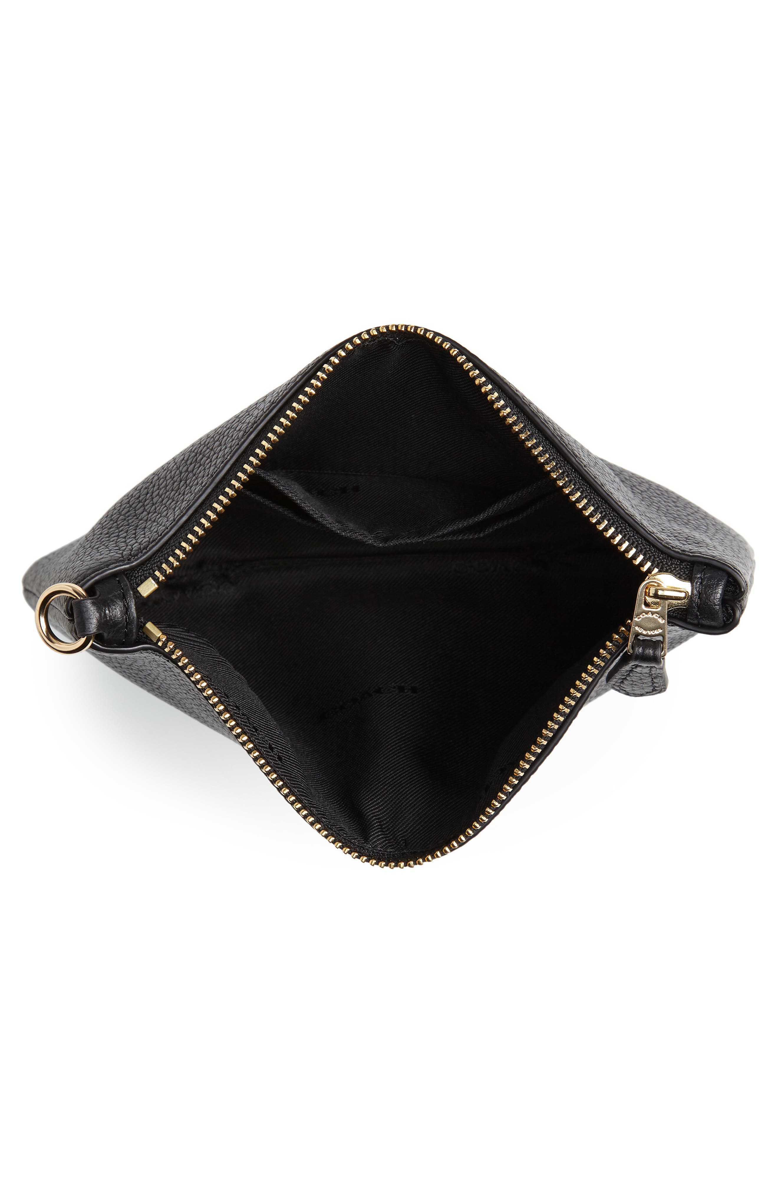 white leather wristlet