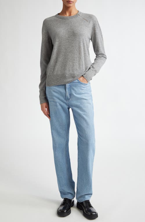 Partow Bea Zip Cashmere Sweater In Heather Grey