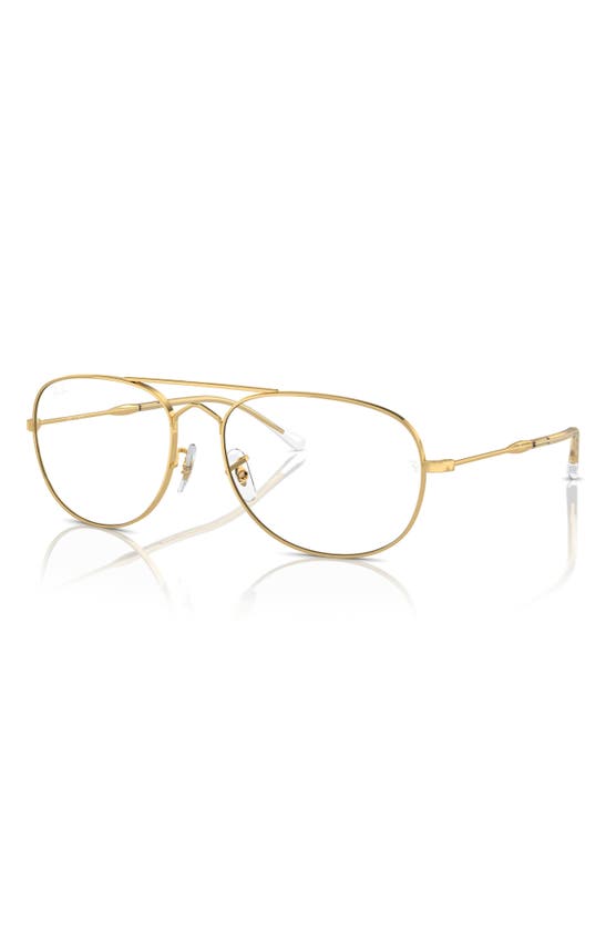 Ray Ban Bain Bridge 60mm Polarized Pillow Aviator Sunglasses In Gold Grey