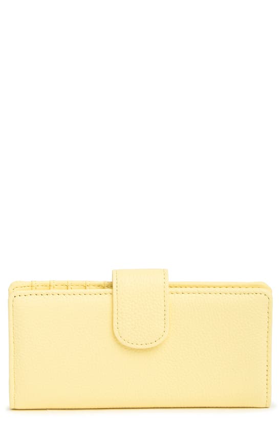 Mundi Small Leather Goods Mundi Slim Leather Clutch Continental Wallet In Buttercup