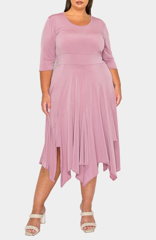 L I V D Shay Handkerchief Hem Midi Dress In Mauve