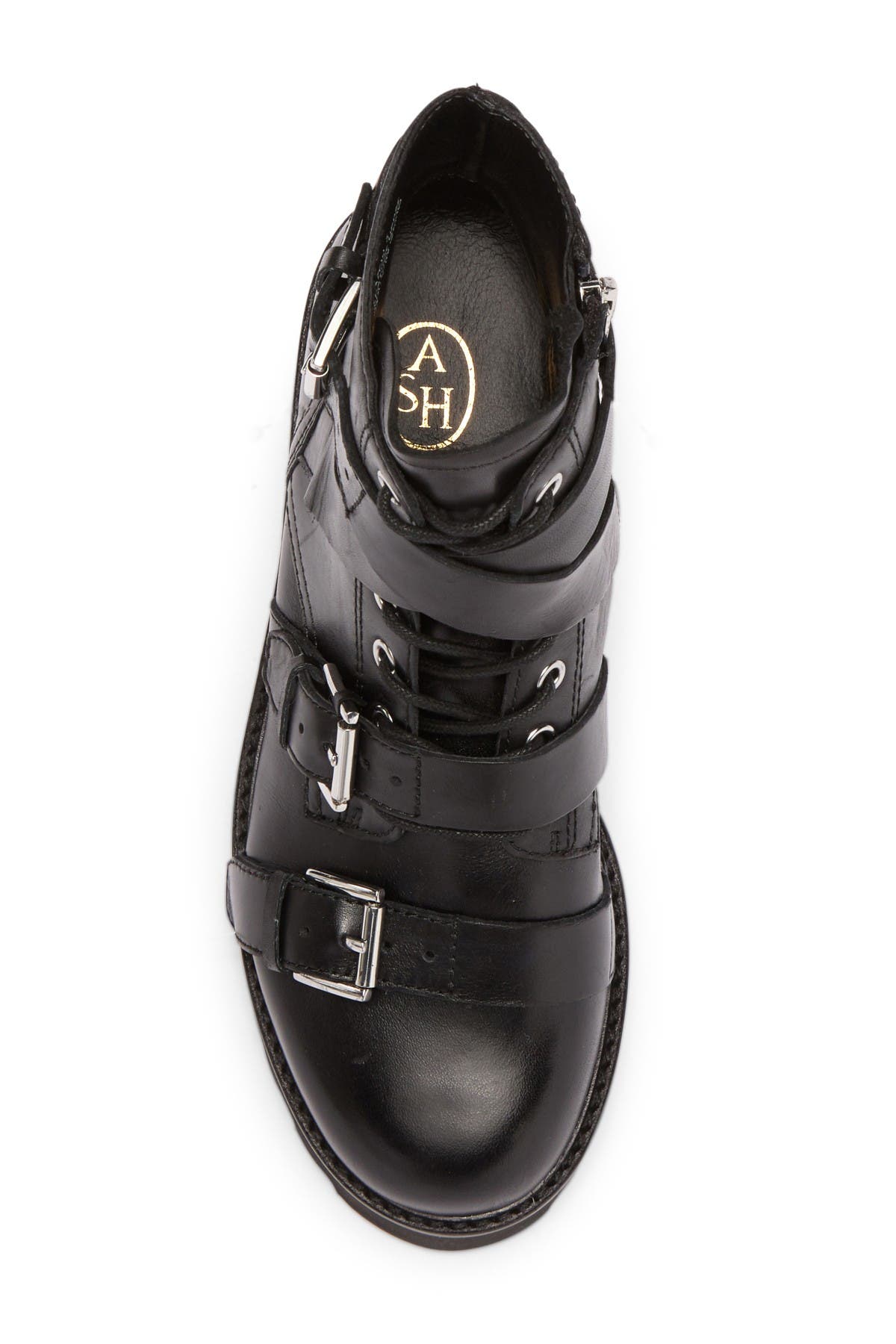 ash razor black leather boot