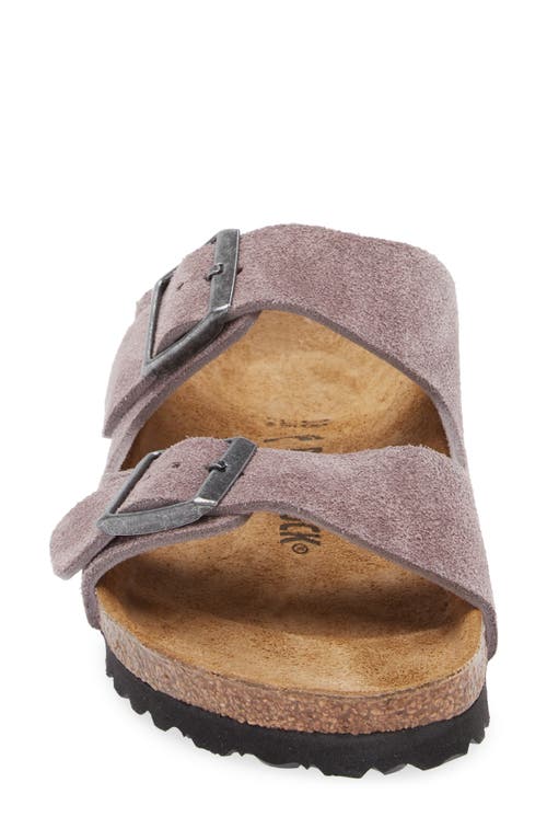 Shop Birkenstock Soft Slide Sandal In Faded Purple