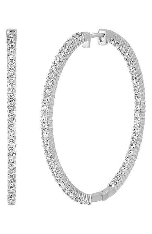 Bony Levy Audrey Diamond Inside Out Hoop Earrings in 18K White Gold at Nordstrom