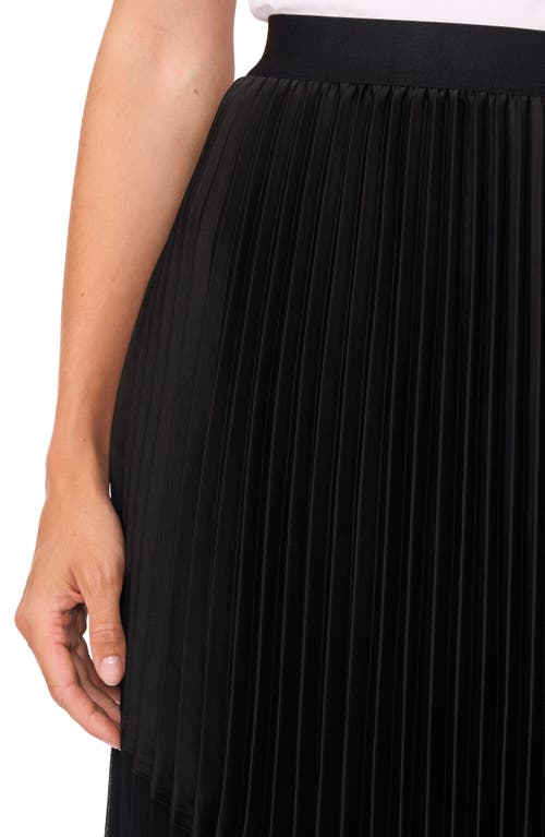 Halogenr Halogen(r) Pleated Mixed Media Skirt In Rich Black