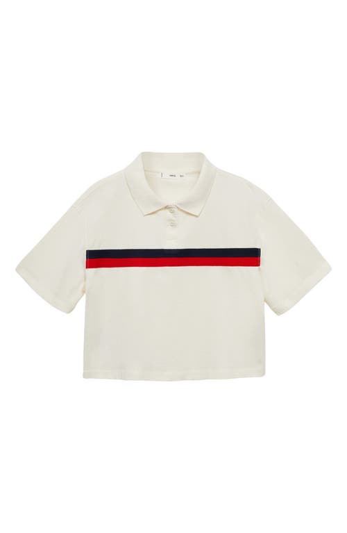 MANGO MANGO STRIPE DETAIL CROP POLO 