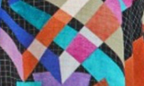 Apny Print Tassel Split Neck Chiffon Top In Rust Multi