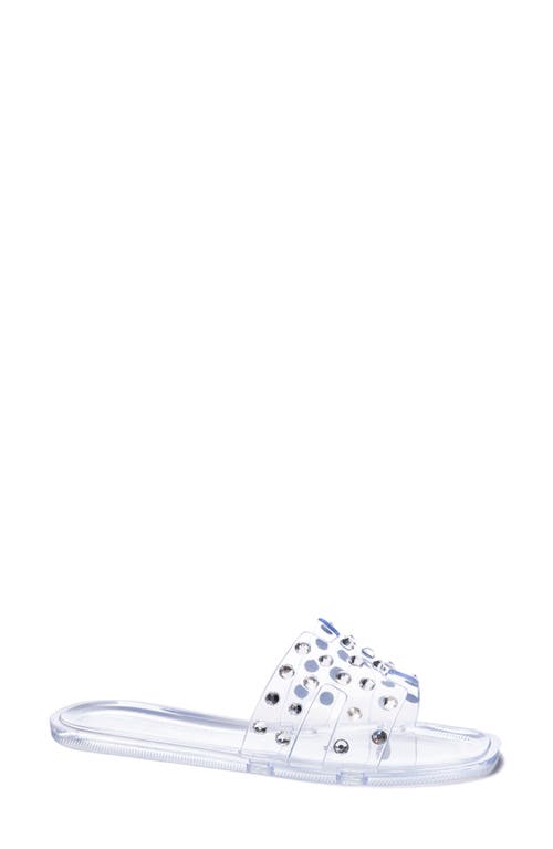 Chinese Laundry Transparent Slide Sandal in Clear Vinyl