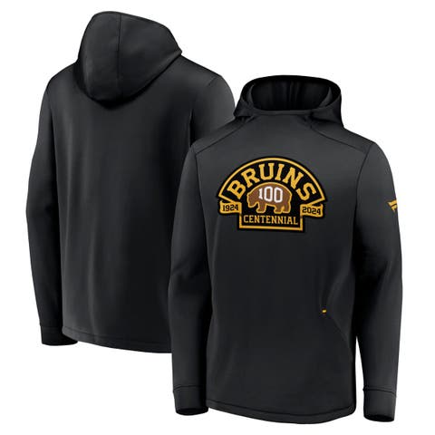 Men's Fanatics Branded Black Boston Bruins Centennial Authentic Pro Pullover Hoodie