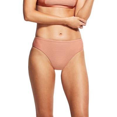 Seafolly Essentials High Waist Bikini Bottoms, US - Pink