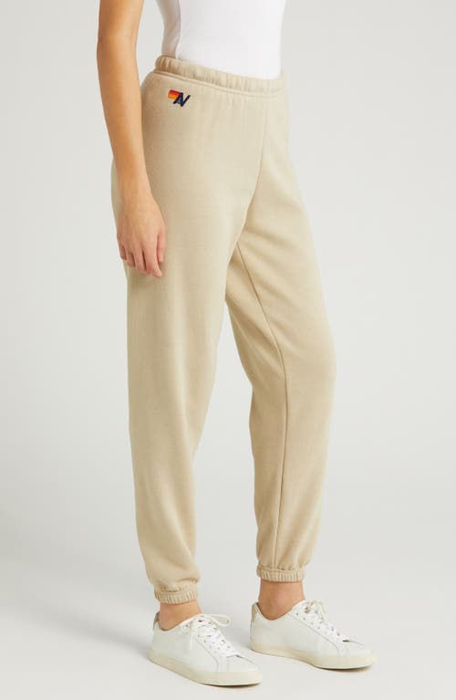 Shop Aviator Nation Stripe Sweatpants In Sand/tan