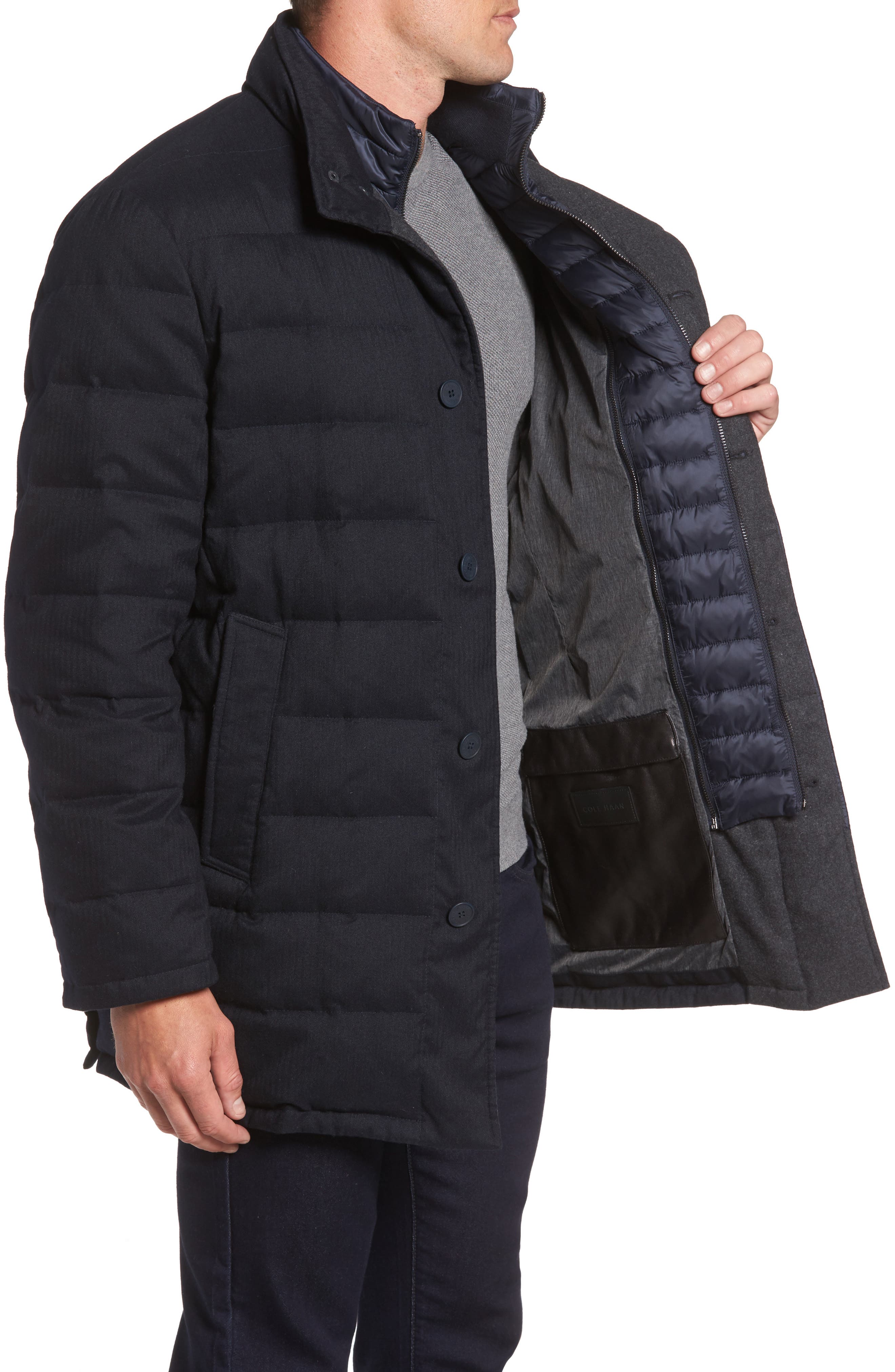 cole haan quilted down coat