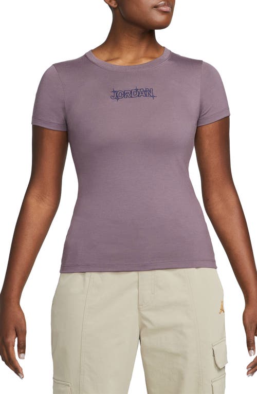 Jordan Slim Embroidered T-shirt In Sky Mauve/sky Purple