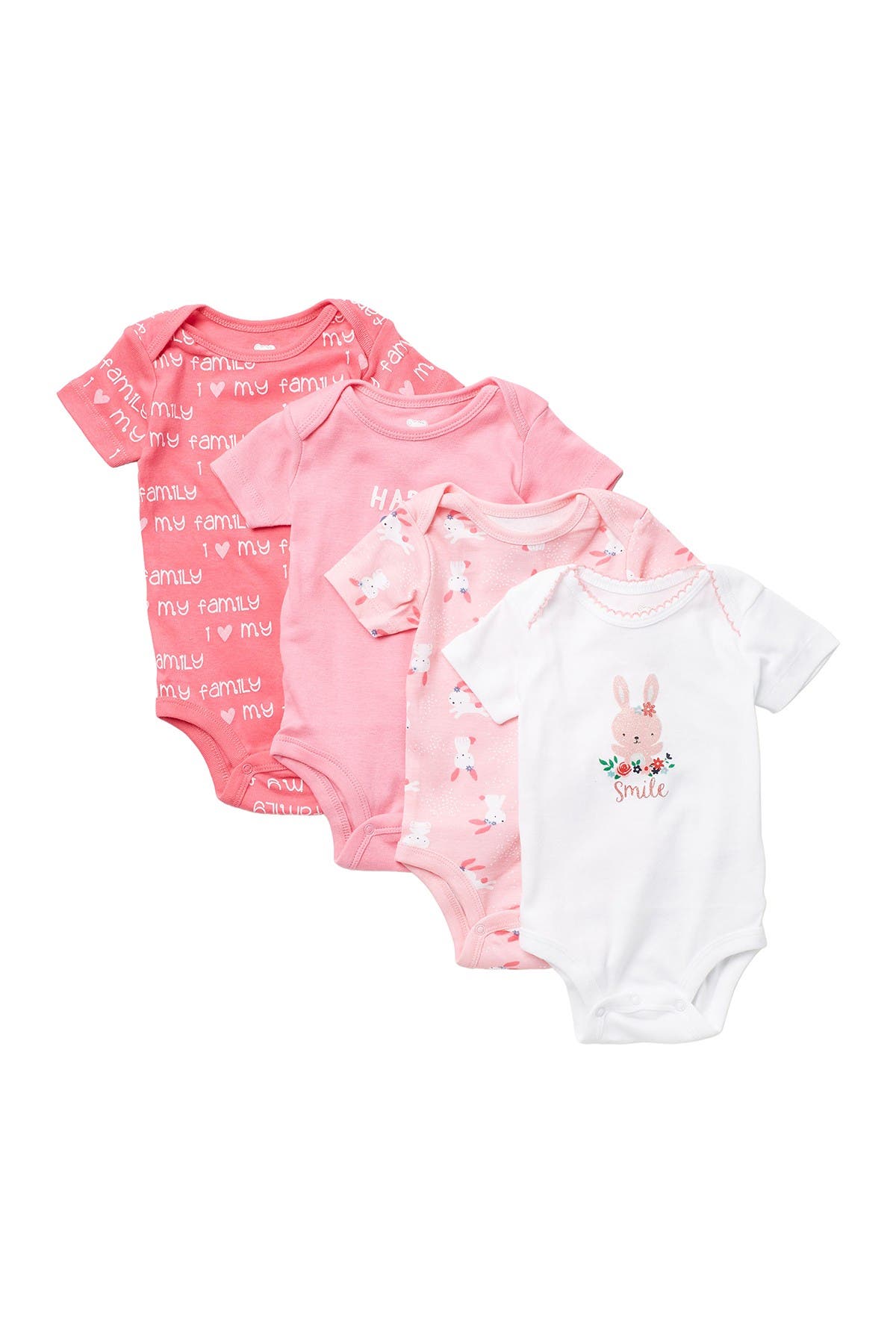 Koala Baby Bunny Short Sleeve Bodysuit Pack Of 4 Nordstrom Rack