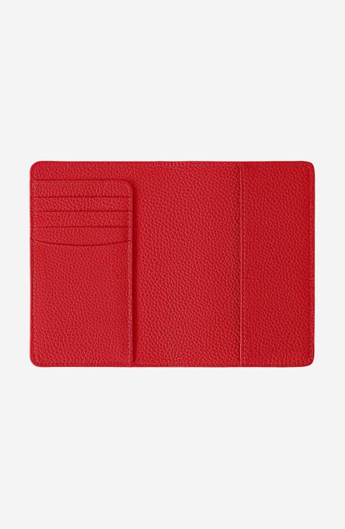 Shop Maison De Sabre Maison De Sabré Leather Passport Holder In Pomegranate Red