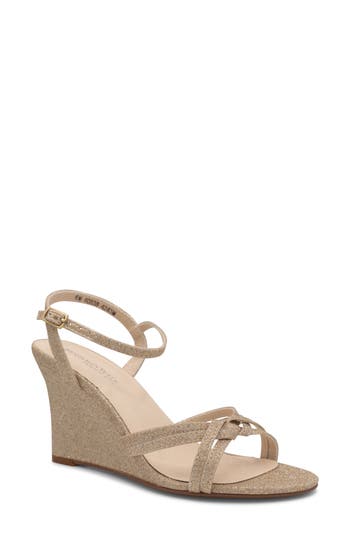 Shop Touch Ups Buffy Ankle Strap Wedge Sandal In Champagne
