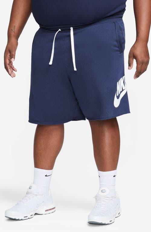 Shop Nike Club Alumni Sweat Shorts In Midnight Navy/white/white